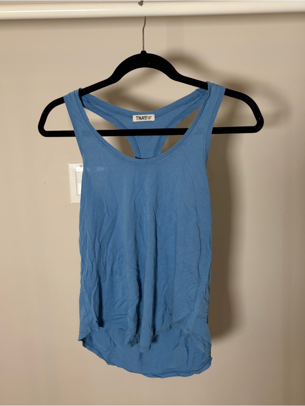TNA Light Blue Racerback Scoop Tank